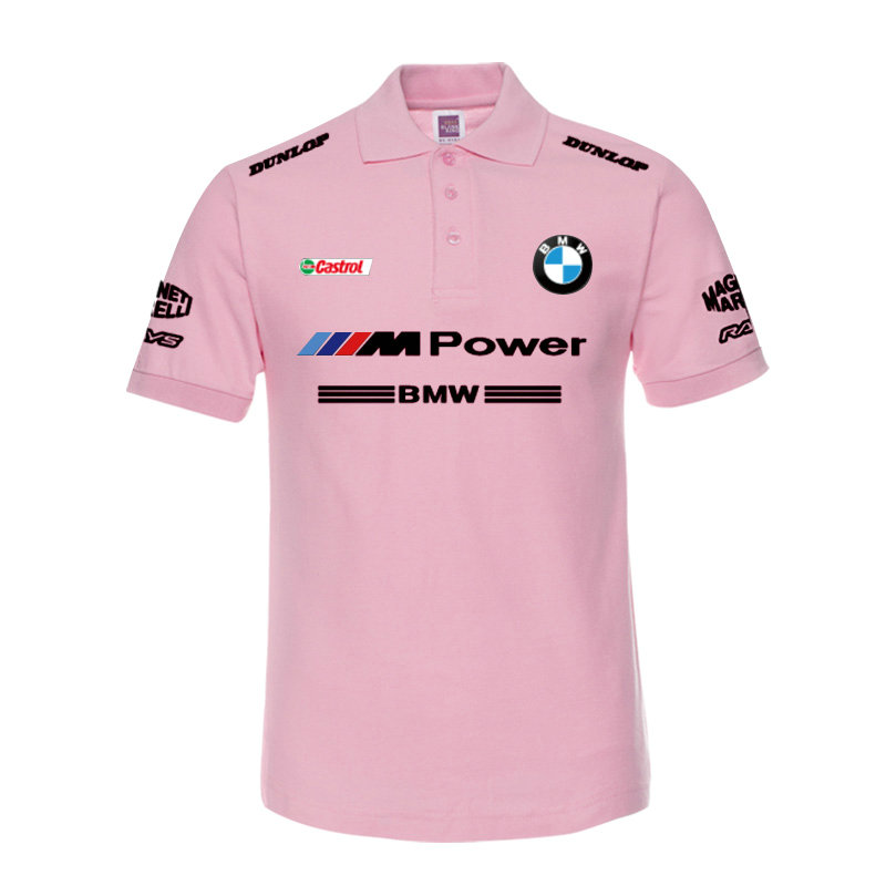 Polo Coton Lin BMW M Power Homme Col Revers Couleur Unie